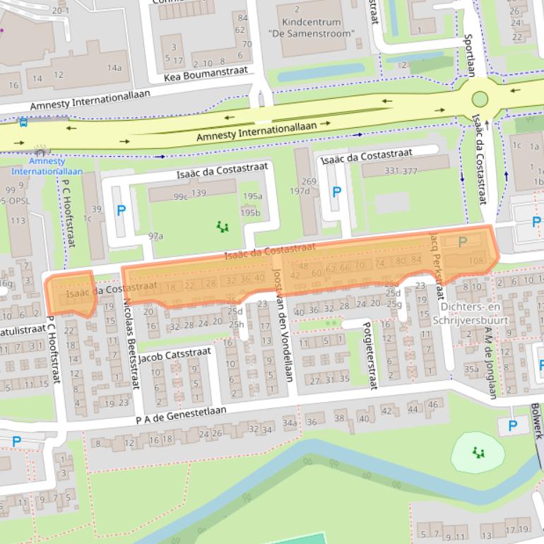 Kaart van postcodegebied 3221TK.