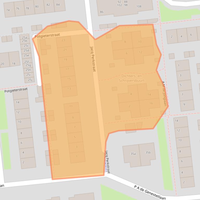 Kaart van postcodegebied 3221TM.