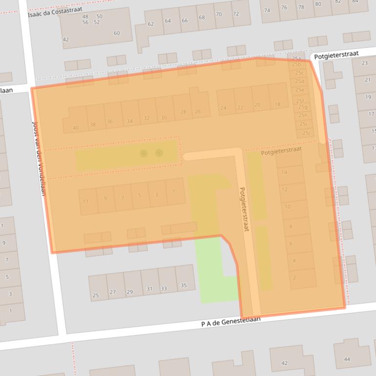 Kaart van postcodegebied 3221TT.