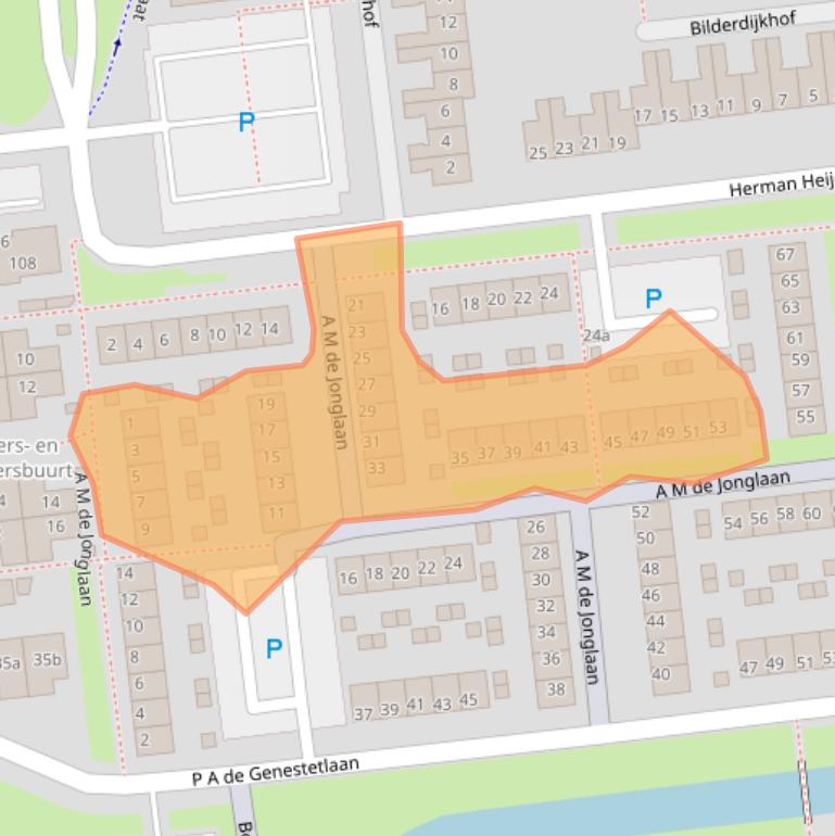 Kaart van postcodegebied 3221VA.