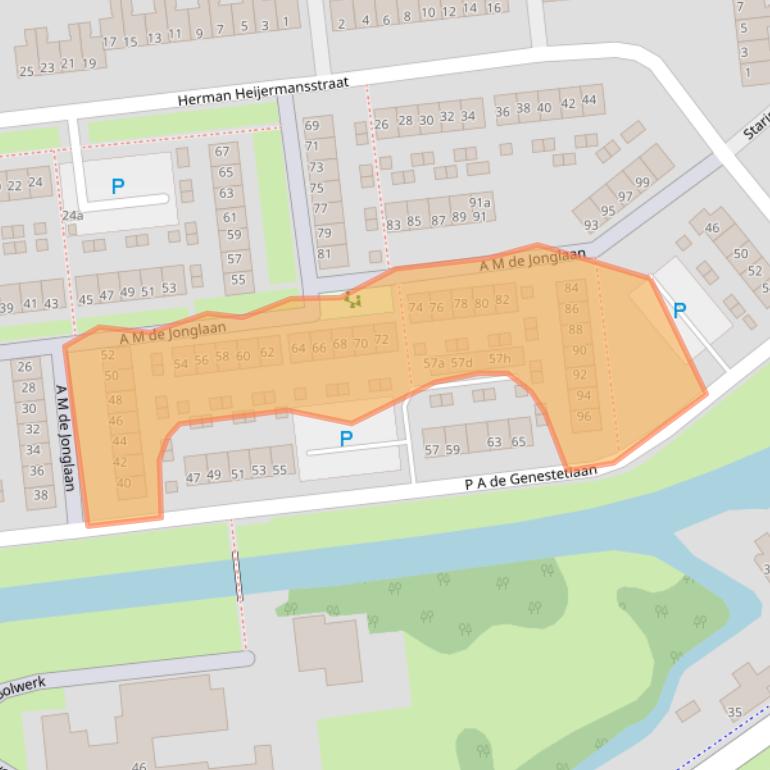 Kaart van postcodegebied 3221VD.