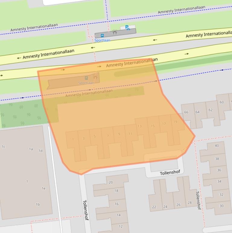 Kaart van postcodegebied 3221VT.
