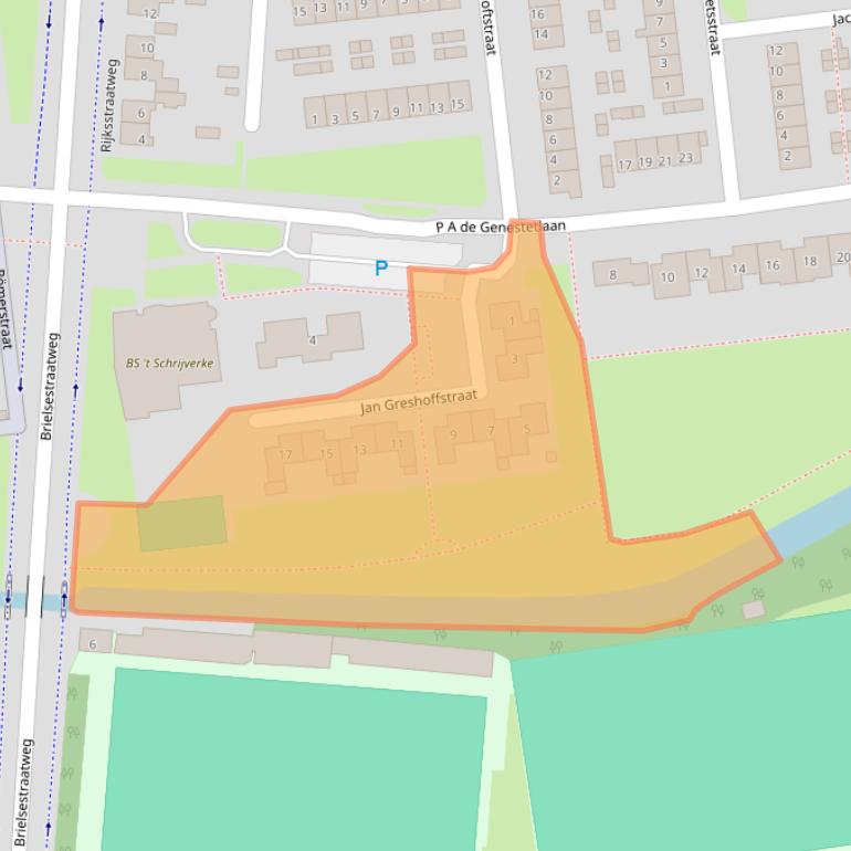 Kaart van postcodegebied 3221VW.
