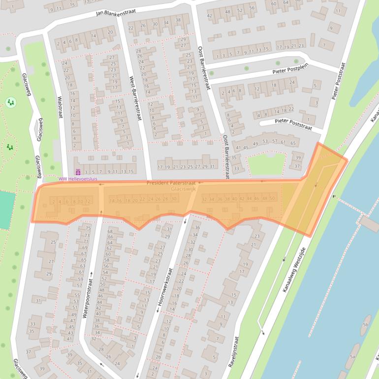 Kaart van postcodegebied 3221XN.