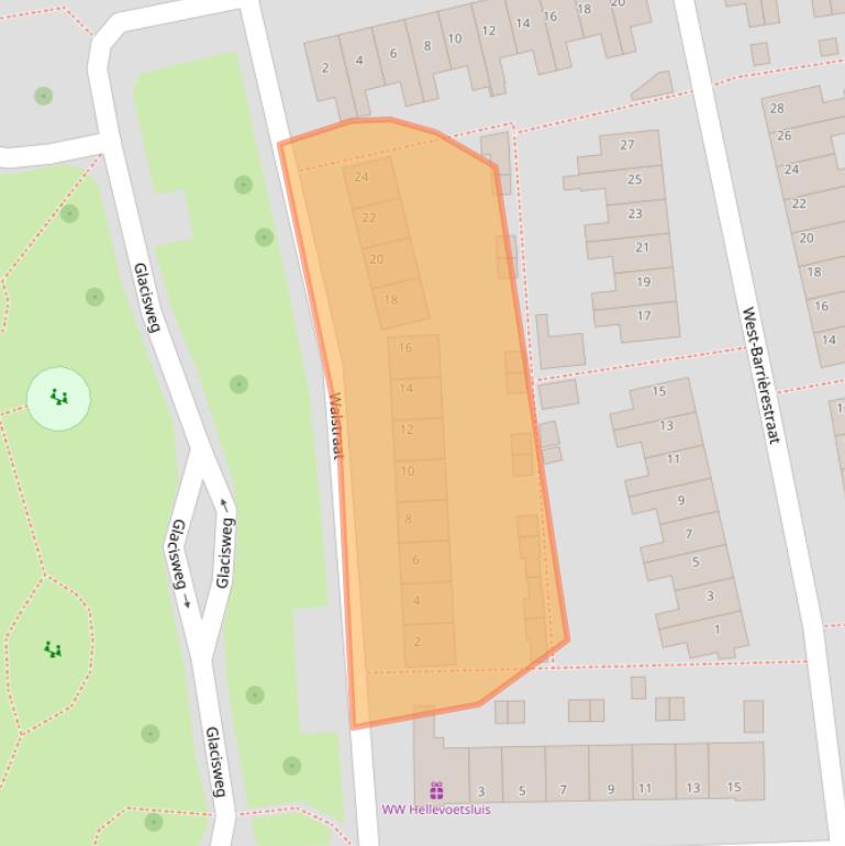 Kaart van postcodegebied 3221XS.