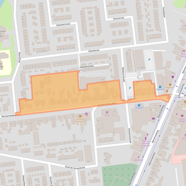 Kaart van postcodegebied 3222AC.