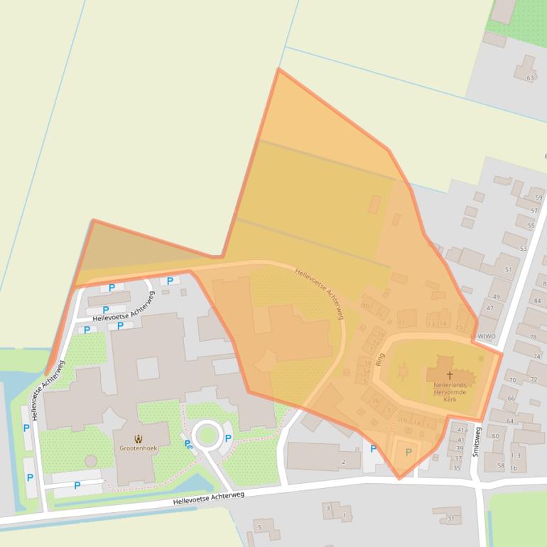 Kaart van postcodegebied 3222AE.