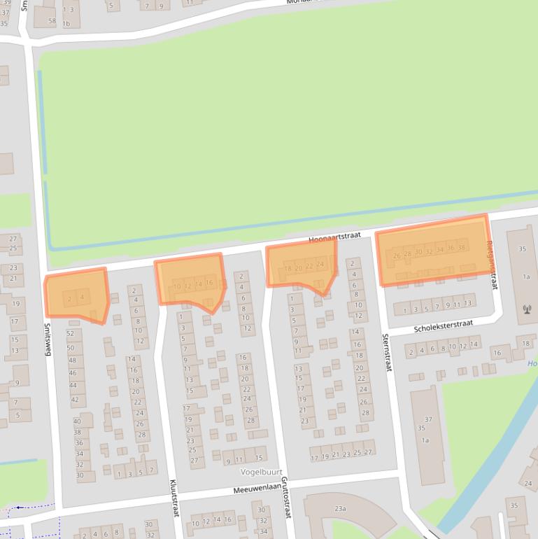 Kaart van postcodegebied 3222BC.