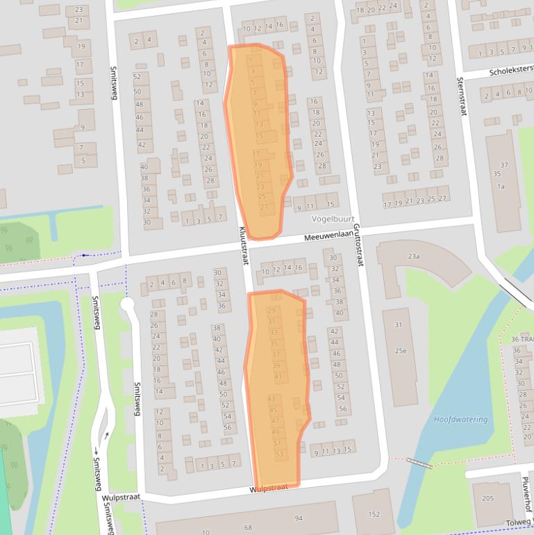 Kaart van postcodegebied 3222BD.