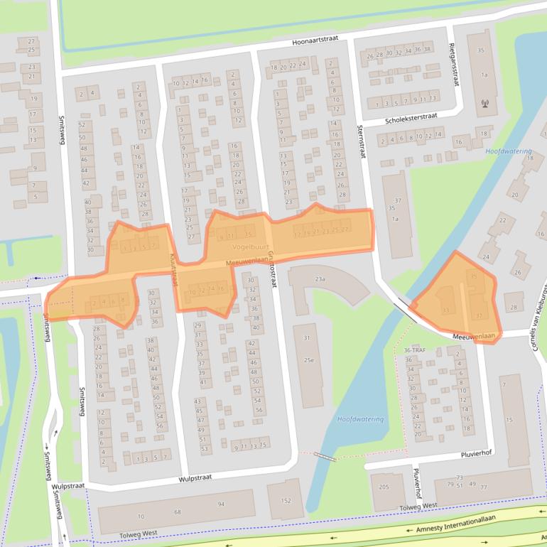 Kaart van postcodegebied 3222BG.