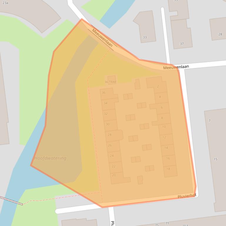 Kaart van postcodegebied 3222BJ.