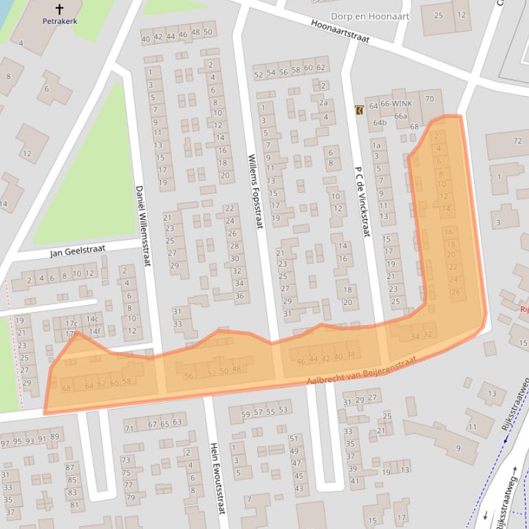 Kaart van postcodegebied 3222CB.