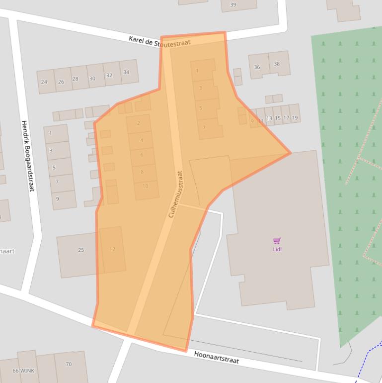 Kaart van postcodegebied 3222CE.