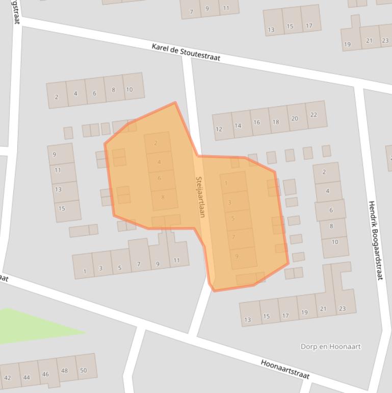 Kaart van postcodegebied 3222CS.