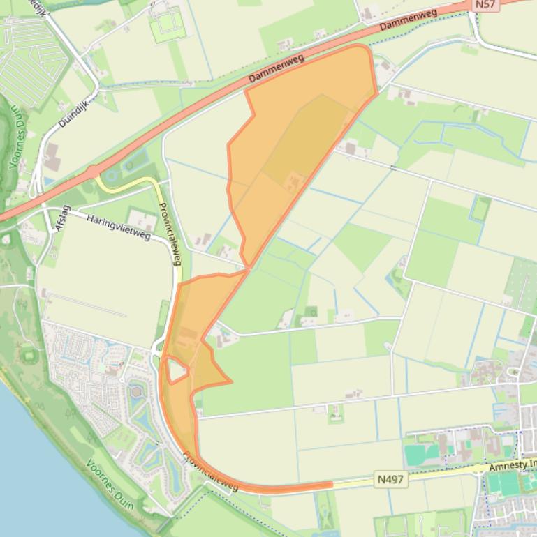 Kaart van postcodegebied 3222ER.
