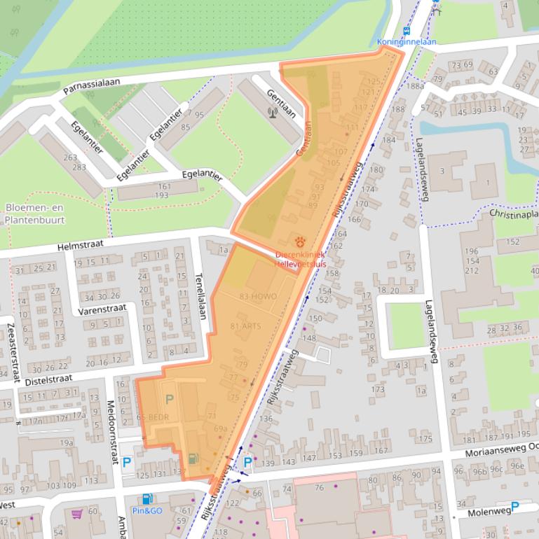 Kaart van postcodegebied 3222KB.