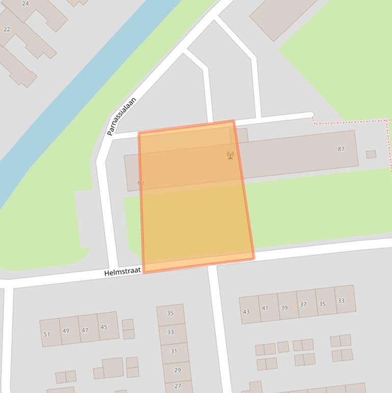 Kaart van postcodegebied 3222VP.