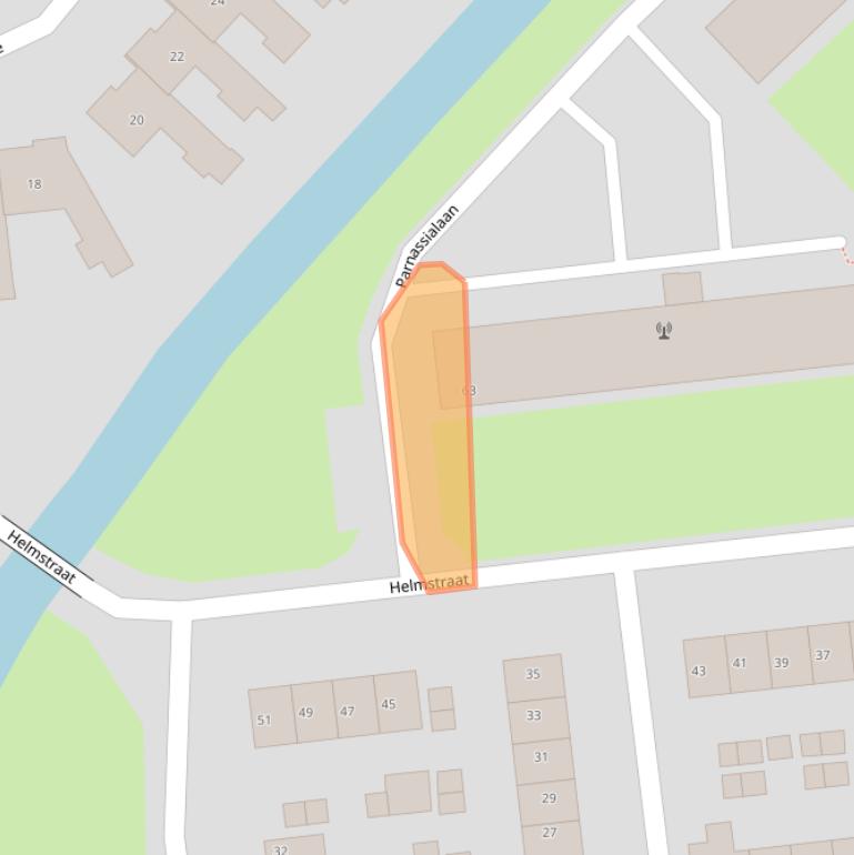 Kaart van postcodegebied 3222VR.