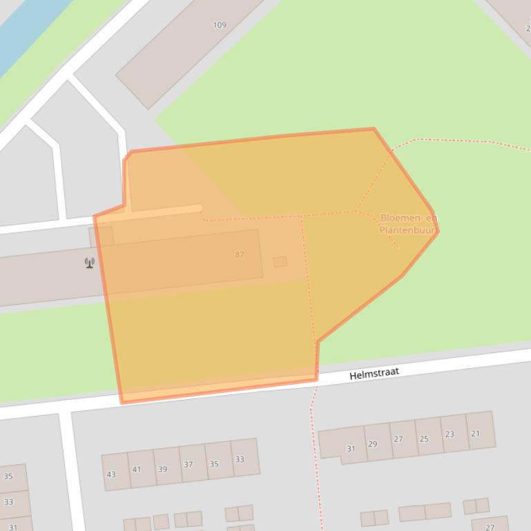Kaart van postcodegebied 3222VS.
