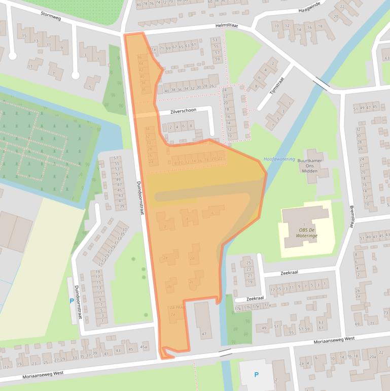 Kaart van postcodegebied 3222XE.