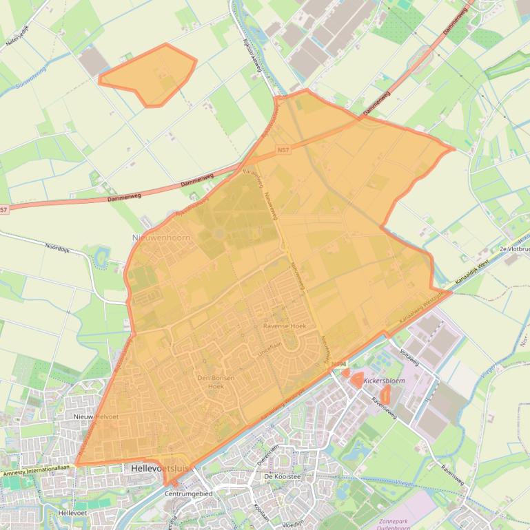 Kaart van postcodegebied 3223.