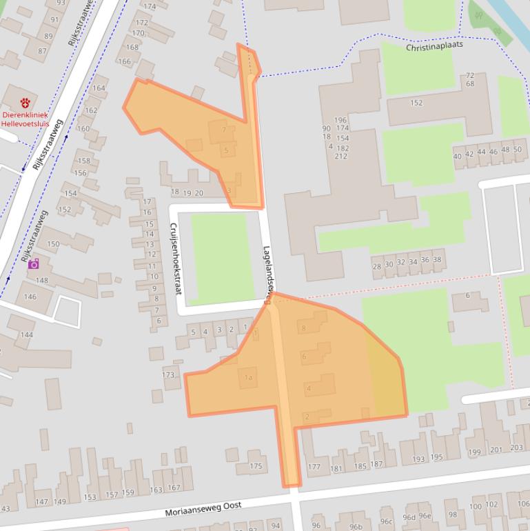 Kaart van postcodegebied 3223AD.