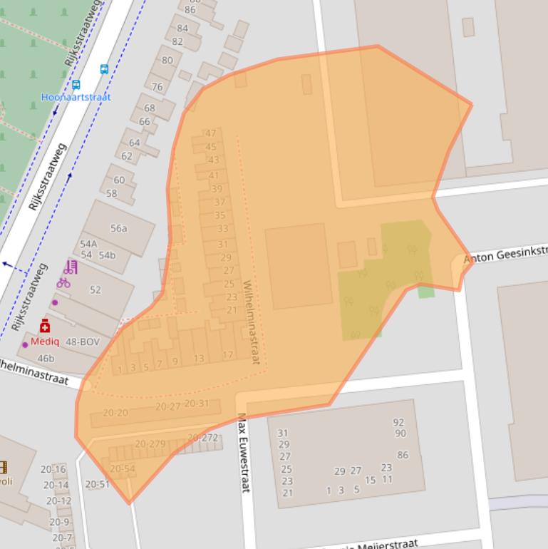 Kaart van postcodegebied 3223AM.