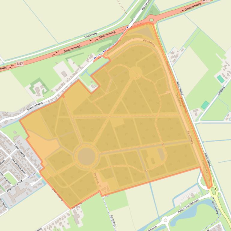 Kaart van postcodegebied 3223BC.