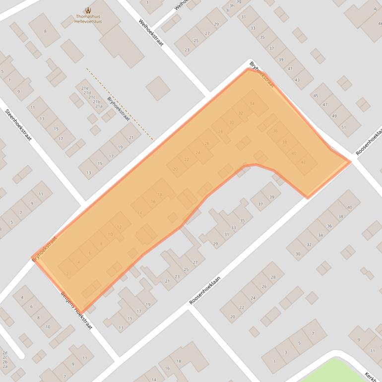 Kaart van postcodegebied 3223BE.