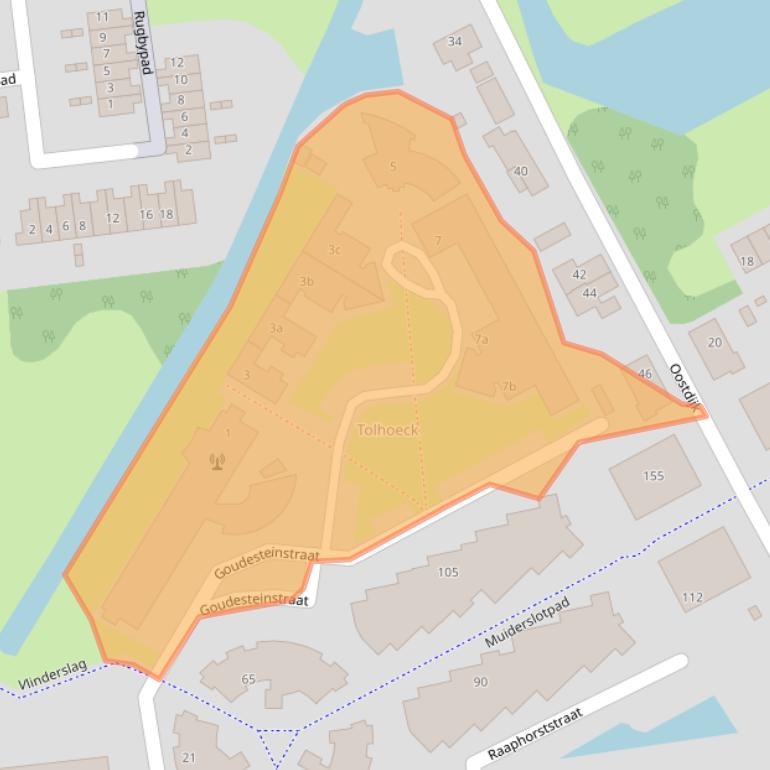 Kaart van postcodegebied 3223DA.