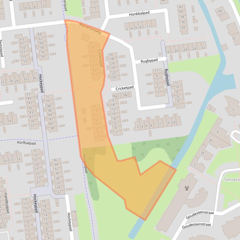 Kaart van postcodegebied 3223EA.