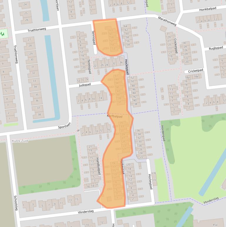 Kaart van postcodegebied 3223EE.