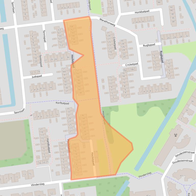 Kaart van postcodegebied 3223EG.