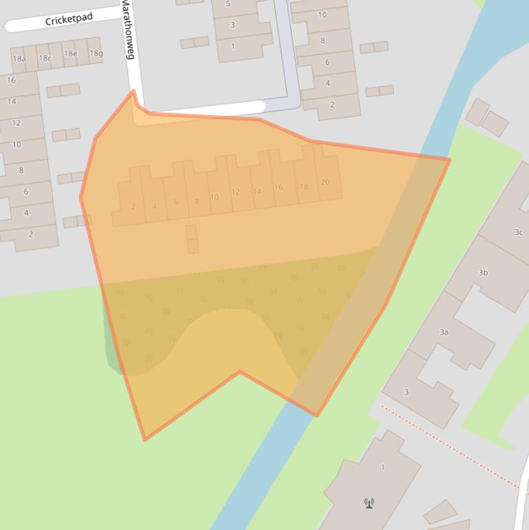 Kaart van postcodegebied 3223EM.