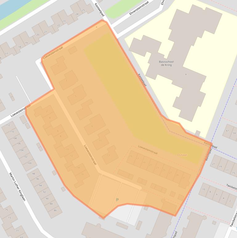 Kaart van postcodegebied 3223GJ.