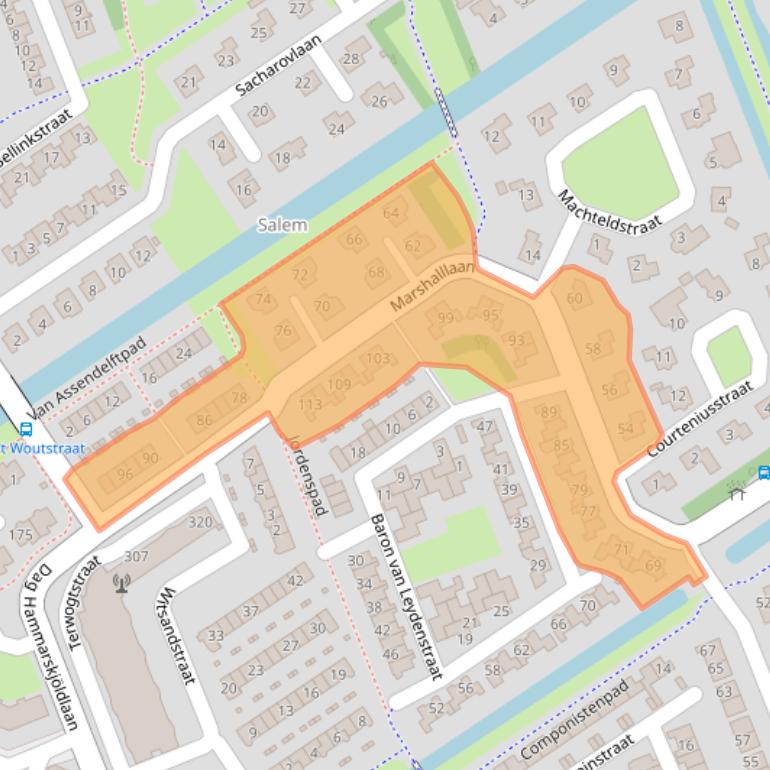 Kaart van postcodegebied 3223HC.