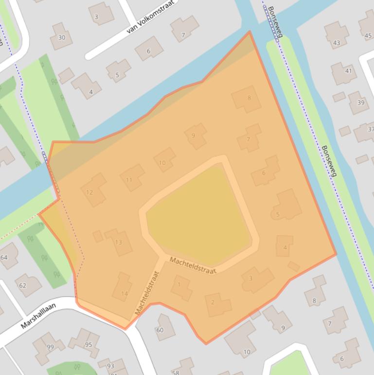 Kaart van postcodegebied 3223HJ.