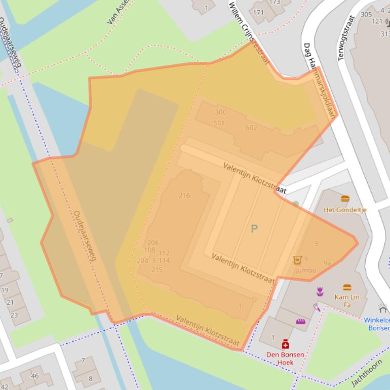 Kaart van postcodegebied 3223HZ.