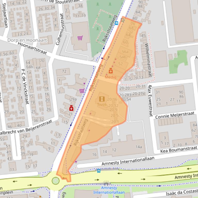 Kaart van postcodegebied 3223KA.