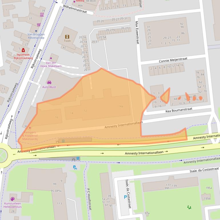Kaart van postcodegebied 3223KH.