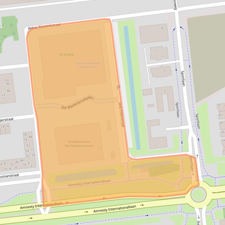 Kaart van postcodegebied 3223KJ.