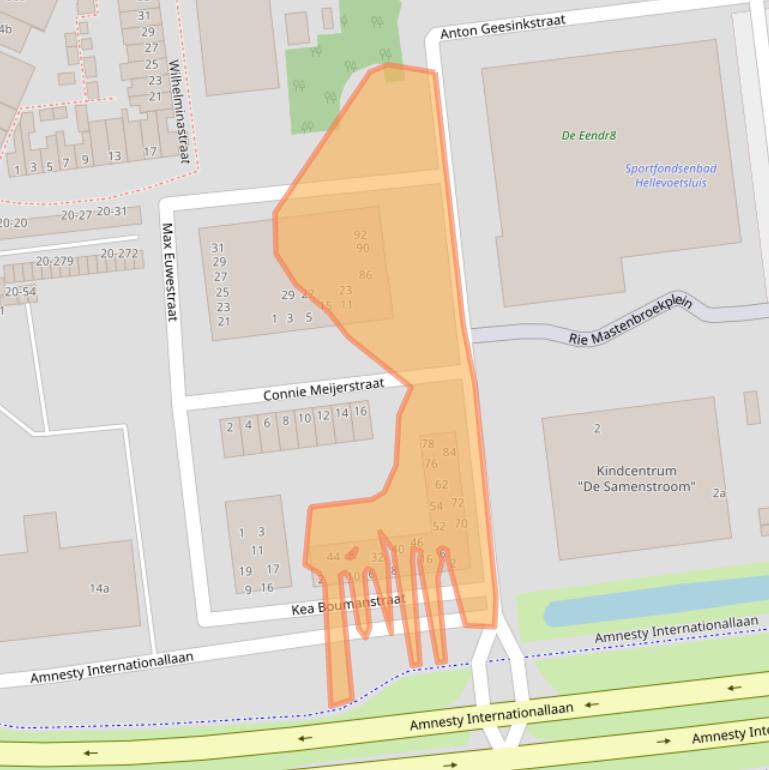 Kaart van postcodegebied 3223KK.