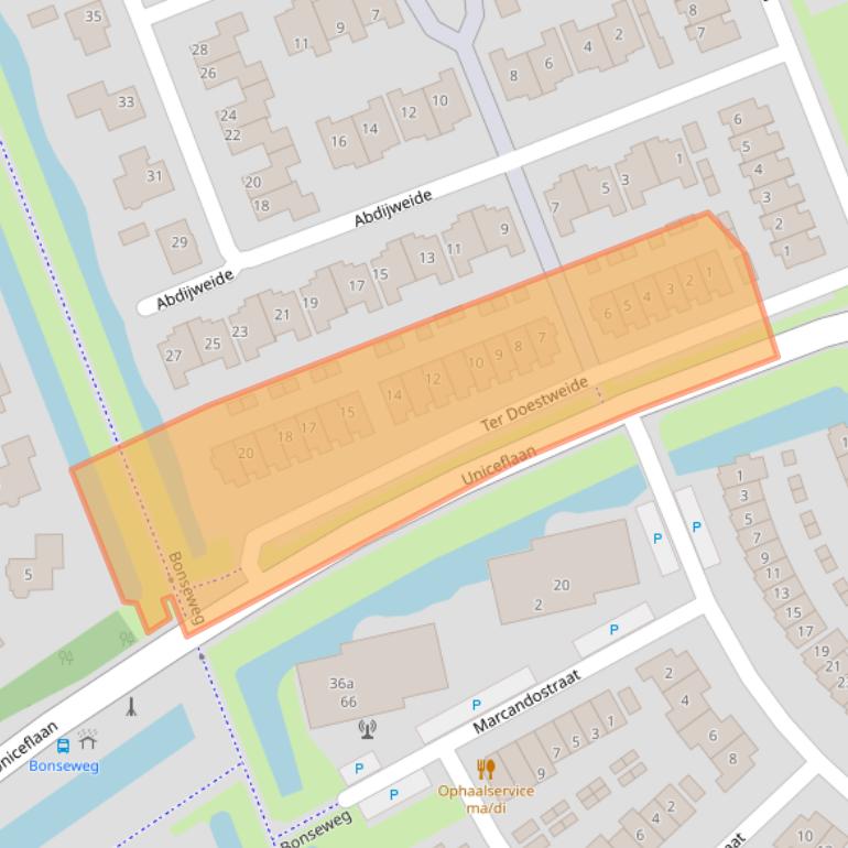 Kaart van postcodegebied 3223MB.