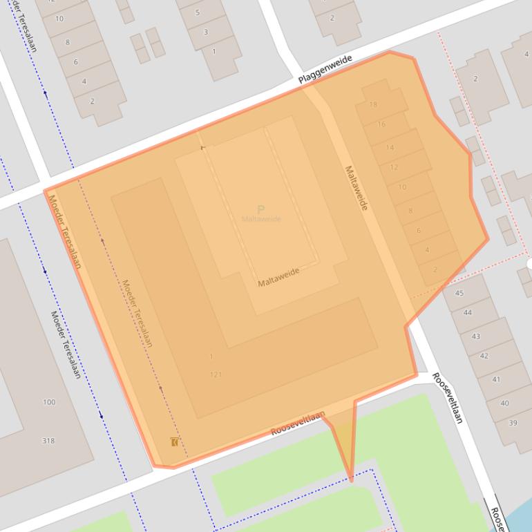 Kaart van postcodegebied 3223MJ.