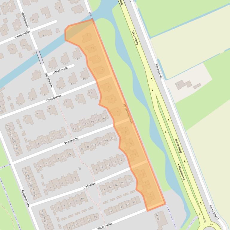 Kaart van postcodegebied 3223NE.