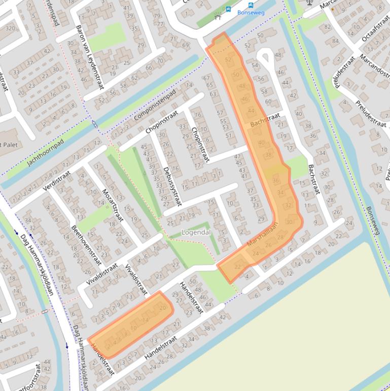 Kaart van postcodegebied 3223TK.