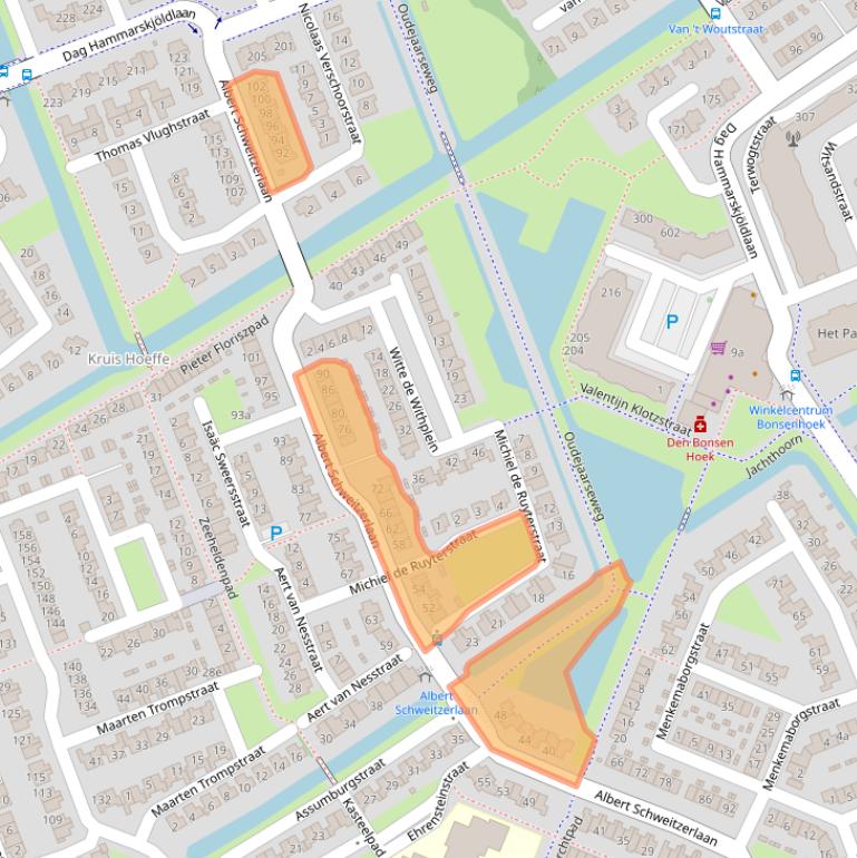 Kaart van postcodegebied 3223WG.