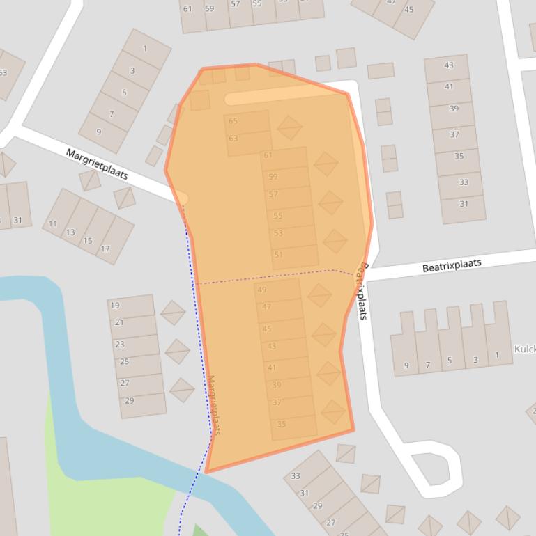 Kaart van postcodegebied 3223XB.