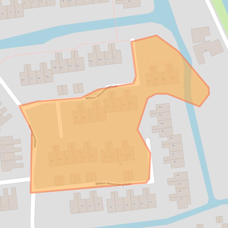 Kaart van postcodegebied 3223XW.