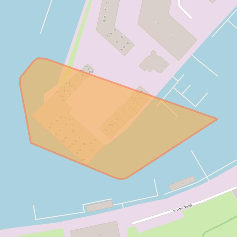 Kaart van postcodegebied 3224AJ.